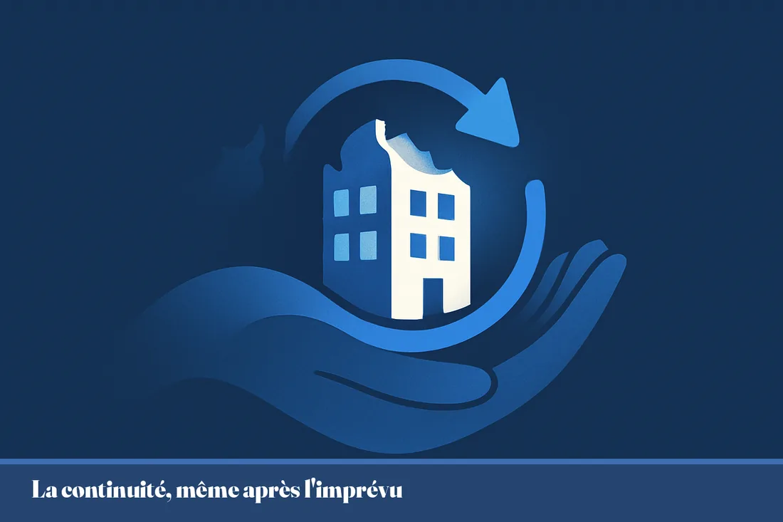 Illustration d'une activité restaurée sans interruption, symbole de reprise et résilience